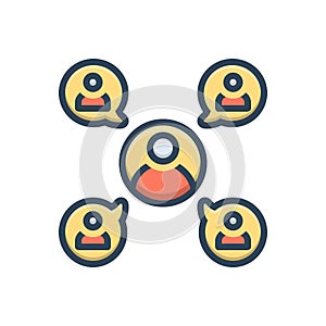 Color illustration icon for Sociable, accommodating and affable