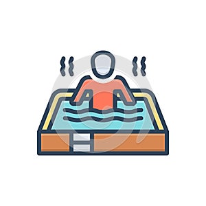 Color illustration icon for Spas, water and swim
