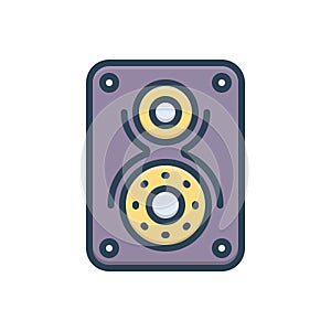 Color illustration icon for speaker, oldspeaker and electronic