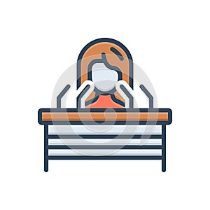 Color illustration icon for Speech, oration and harangue