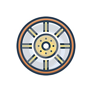 Color illustration icon for Spoke, wheel and gyre