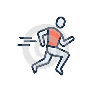 Color illustration icon for Sprint, race and sport