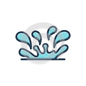 Color illustration icon for Squirting, spurt and fountain