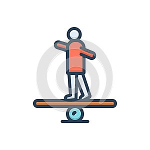 Color illustration icon for stable, equilibrium and poise