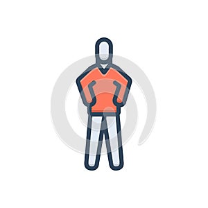 Color illustration icon for Standings, status and posing