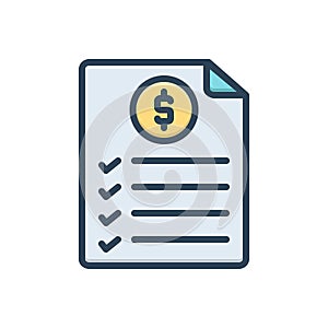 Color illustration icon for Statement, declaration and presentation