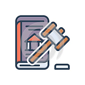 Color illustration icon for Statutory, constitutional and legal