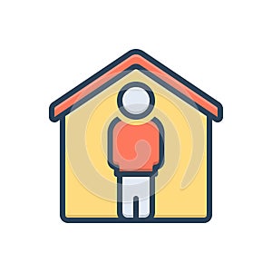 Color illustration icon for Stay, live and snuggle