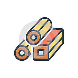 Color illustration icon for Steel, metal and pipe