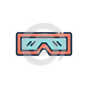 Color illustration icon for Stereograph, stereo and view