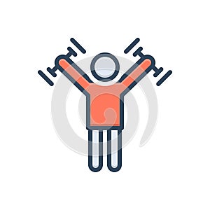 Color illustration icon for Strengthen, strengthen and arm