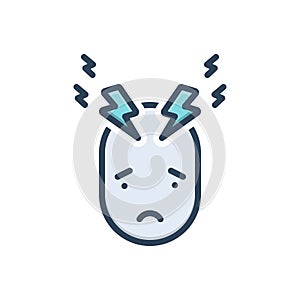 Color illustration icon for Stress, tension and anxiety