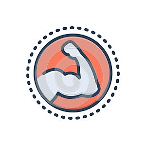 Color illustration icon for Stronger, powerful and muscular