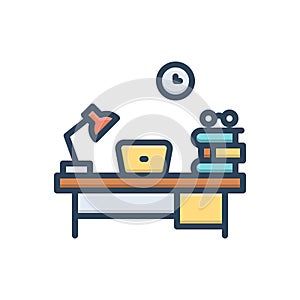 Color illustration icon for Study, perusal and education