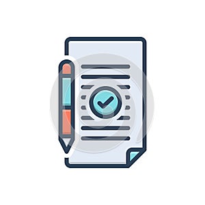 Color illustration icon for Submission, presentment and agreement