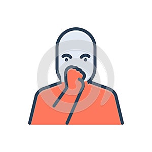 Color illustration icon for Sucking, sneeze and finger