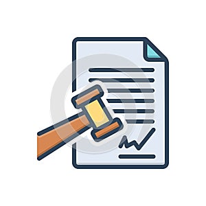 Color illustration icon for Sue, file a claim and prosecute