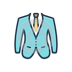 Color illustration icon for Suited, gentleman and formal
