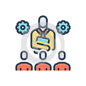 Color illustration icon for Supervisor, manager and teacher