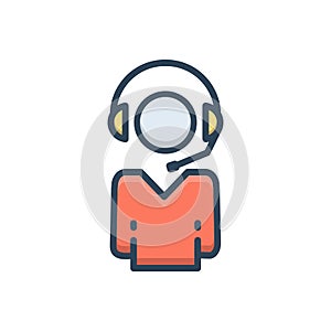 Color illustration icon for Support, endorsement and countenance