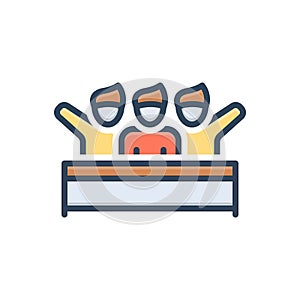 Color illustration icon for Supportive, encouraging and teamwork