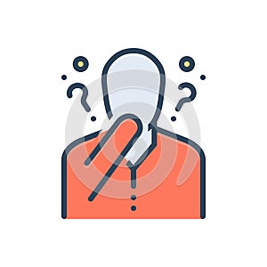 Color illustration icon for Supposed, guess and conjecture