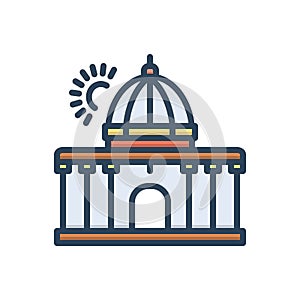 Color illustration icon for Supreme, highest and constitution