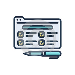 Color illustration icon for Survey, testimonial and websites