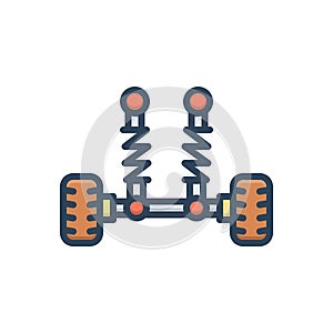 Color illustration icon for Suspension, break and absorber
