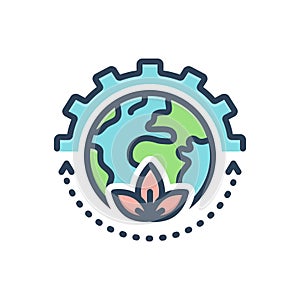 Color illustration icon for Sustain, keep and continue