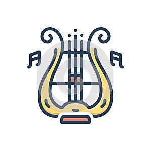 Color illustration icon for Symphony, music and tone