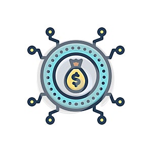 Color illustration icon for Syndicate, organization and money