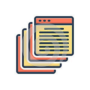 Color illustration icon for Tabs, bookmarks and clips