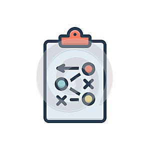 Color illustration icon for tactics, theoretical and concept