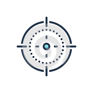 Color illustration icon for Target, accurate and central