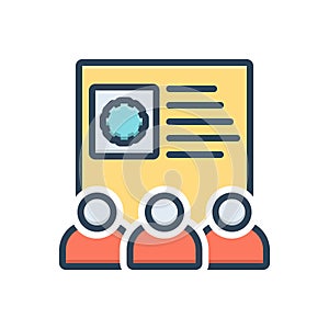 Color illustration icon for Team Efficiency, capacity and ability