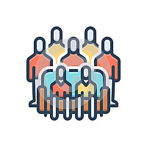 Color illustration icon for Team, public and group
