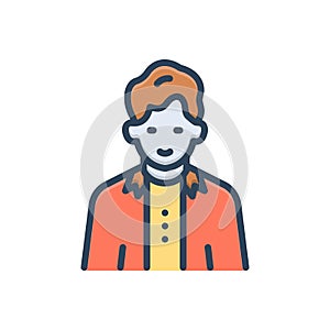 Color illustration icon for Teens, teenager and minor