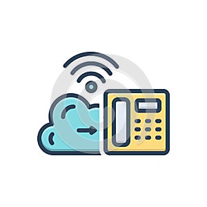 Color illustration icon for Telephony, transmission and network