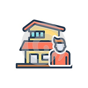 Color illustration icon for Tenant, occupant and property