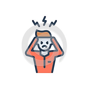 Color illustration icon for Tension, stress and panic
