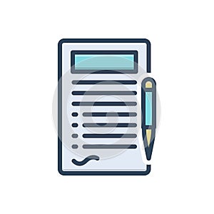 Color illustration icon for Terms, word and lable