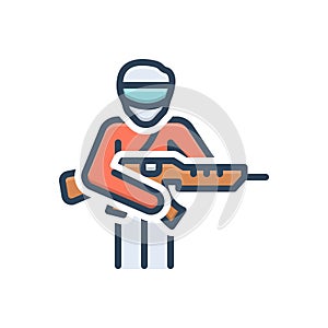 Color illustration icon for Terror, burglary and criinal