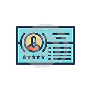Color illustration icon for Testimony, evidence and document