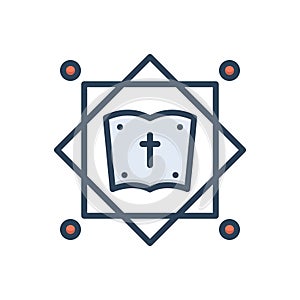 Color illustration icon for Theology, deontology and divinity