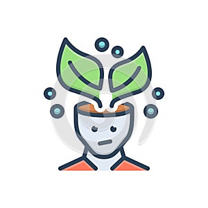 Color illustration icon for Think Green, think environment