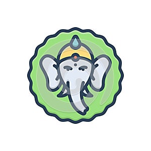 Color illustration icon for Thrissur, kerala and ganesh