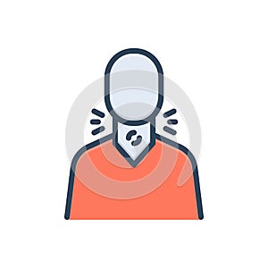 Color illustration icon for Throat, larynx and neck