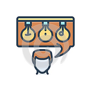 Color illustration icon for Tip, advice and point