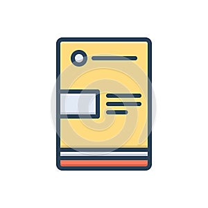 Color illustration icon for Titled, document and headline